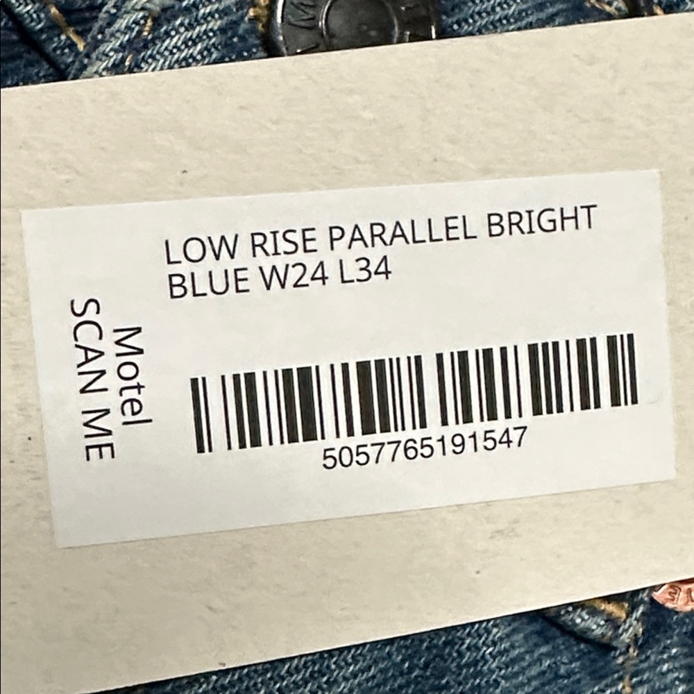 Motel Rocks Low Rise Parallel Jeans Bright Blue Size 24 - Picture 13 of 13